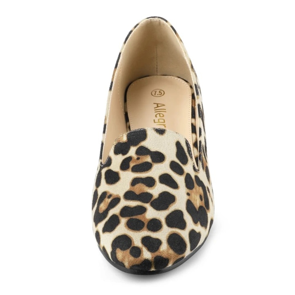 Allegra K Leopard Print Slip On Loafers Shoes 8.5